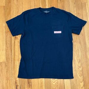 Vineyard Vines Navy Tee with Pink Accent